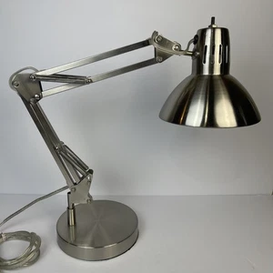 Interteck Architects Adjustable Desk Lamp Silver Stainless Tested Works Great - Picture 1 of 15