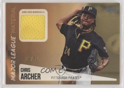 2019 Topps Major League Material Relics Series 2 Gold /50 Chris Archer #MLM-CA - Image 1 of 2