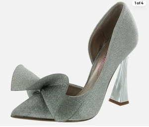 Women’s Betsey Johnson Silver Nobble Heels Size 7.5 - Picture 1 of 7