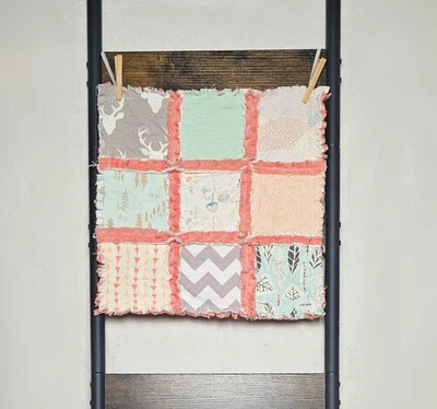 NUEVO Edredón de bebé hecho a mano, edredón de trapo Minky, manta Lovey, manta de bebé Nicu Foto 1 de 3