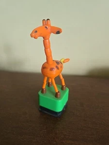Vintage Push Button Collapsible/Fall Apart Plastic Giraffe Toy BRITISH DES - Picture 1 of 5