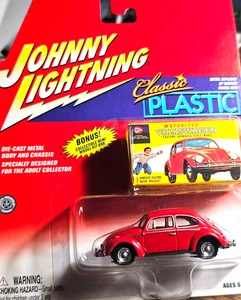 MOC Johnny Lightning Classic Plastic  1966 RED Volkswagen Beetle - Picture 1 of 4