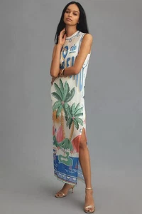 Anthropologie x Farm Rio Graphic Mesh Midi Dress Size L - Bild 1 von 7