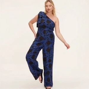 Kate Spade x Target NWT Women's Classic Rose Jumpsuit Blue/Black Size 12 - Picture 1 of 11
