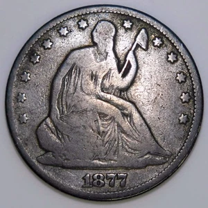 1877 Seated Liberty Half Dollar 50c k180 - Picture 1 of 2