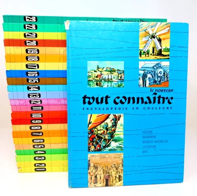 Le Nouveau Tout Connaître Encyclopédie en Couleurs 24x Livres Histoire HC 60s Foto 1 de 4