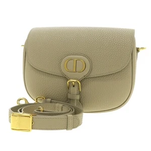 Christian Dior Bobby Medium Leather Shoulder Bag Crossbody Beige M9319 Auth - Picture 1 of 9