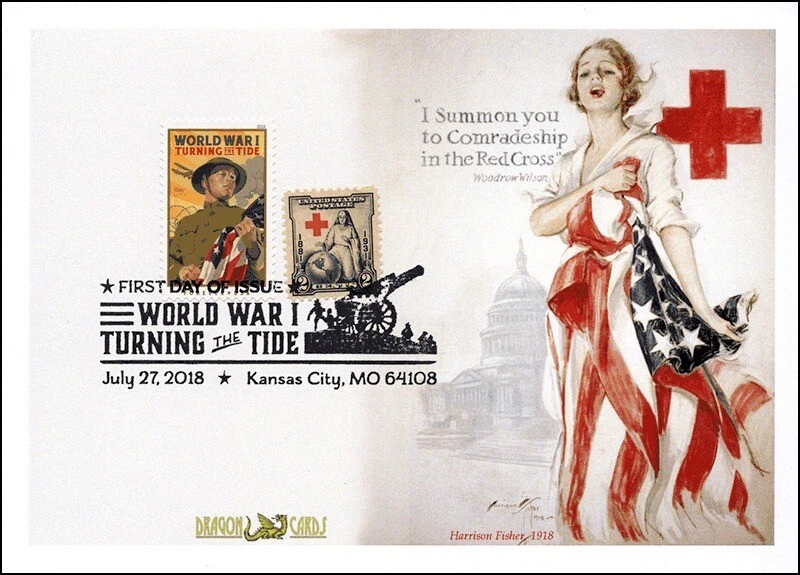 Sc. 5300 World War I Dragon Cards Red Cross design/Combination FDC - Image 1 of 1