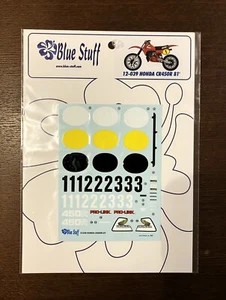 Spotless ! Blue Stuff Decal  1/12  Honda CR450R MX for TAMIYA No14018 Rare ! - Picture 1 of 6