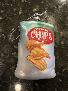 Sacchetto di patatine fritte ornamento natalizio vetro 4 1/2" - Foto 1 di 2