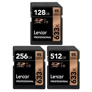 Lexar Professional 633x 32GB 64GB 128GB 256GB 512GB 1TB SDHC SDXC SD Card UHS-I - Picture 1 of 15