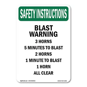 5 Minutes OSHA Safety Instructions Sign Metal Plastic Decal - Picture 1 of 5