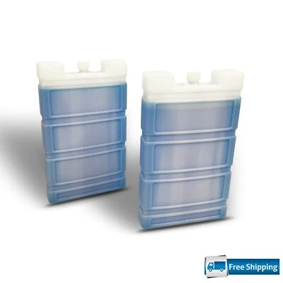Reusable Ice Packs 2 Pack 10" Extra Large Blue Cooler Gel Bricks Freezer