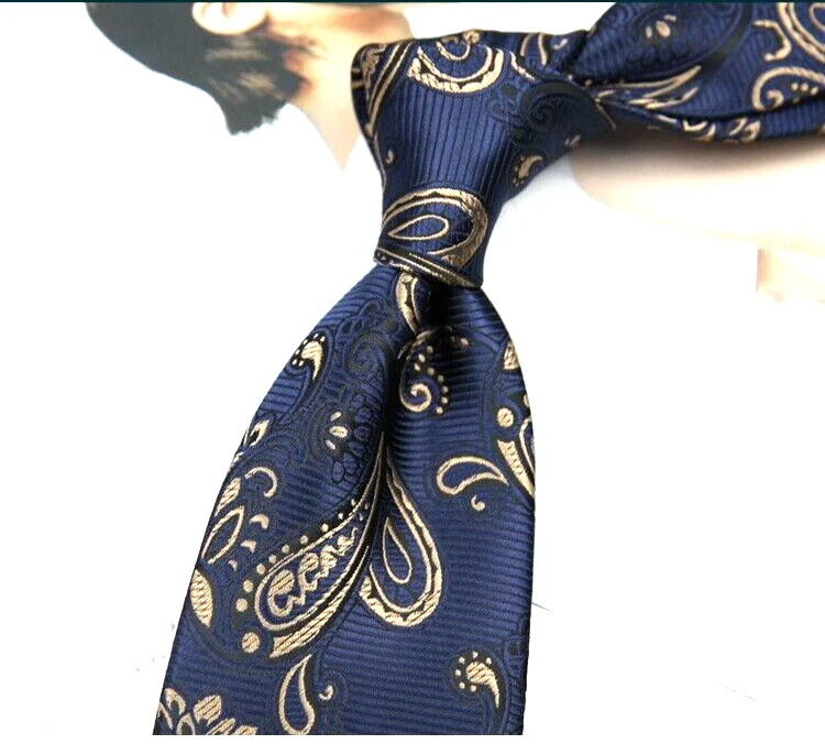 Nueva Corbata Clásica Paisley Marrón Azul JACQUARD TEJIDA 100% Seda Para Hombre Foto 1 de 1