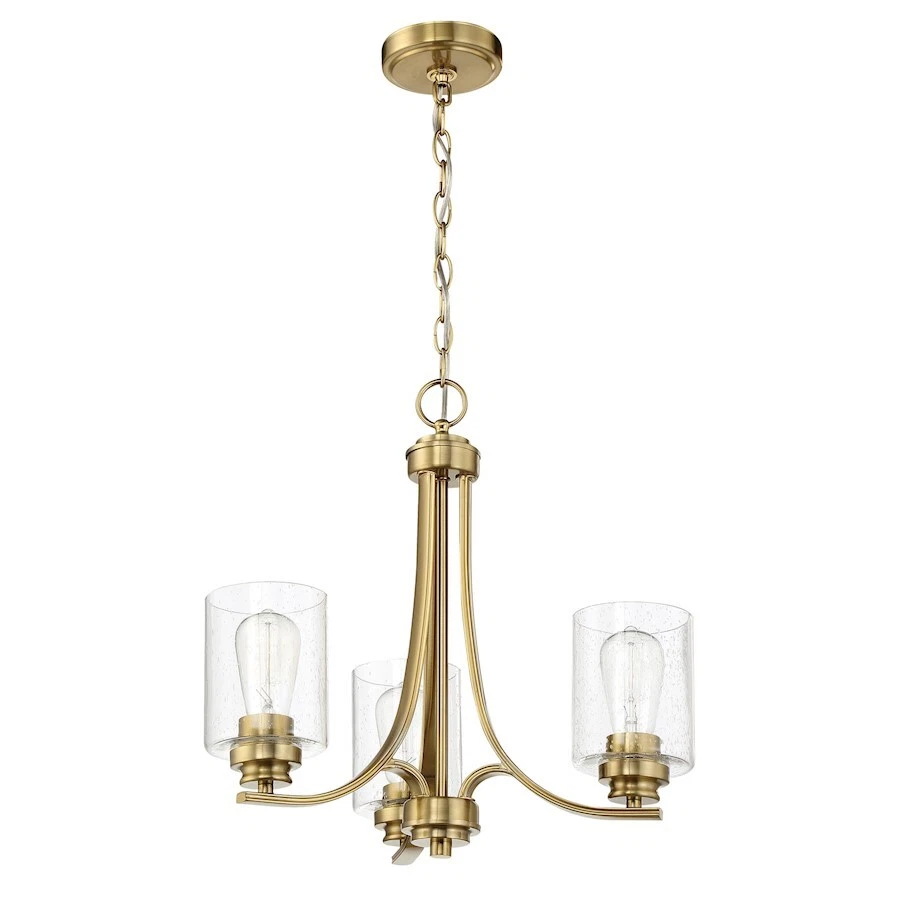 Craftmade Bolden 3 Light Chandelier, Satin Brass/Seeded - 50523-SB - Image 1 of 1