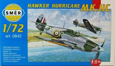 SMER HAWKER HURRICANE Mk.IIC, Royal Air Force,Bausatz 1:72,0842,40 Teile,OVP,NEU