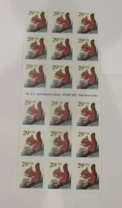 Booklet Scott 2489a 29 Cent Red Squirrel Self Adhesive MNH $5.22 FV - Picture 1 of 2
