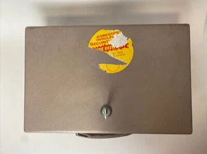 Vtg Rockaway Steel Fire Resistant Secure Lock Box With Key & Handle 1/4” Thick - Picture 1 of 16