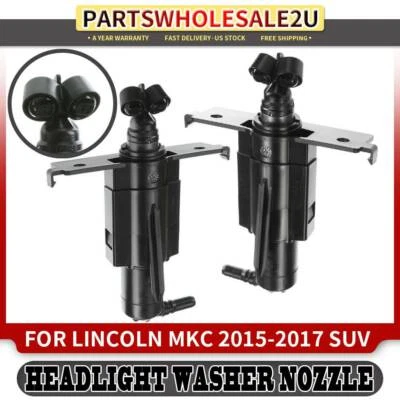 2x Boquillas de lavado de faros delanteros izquierdo y derecho para Lincoln MKC 2015 2016 2017 Foto 1 de 4