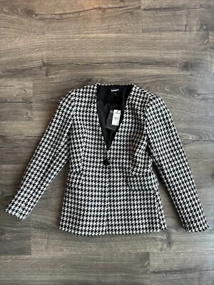 NWT Express Blazer Black And White Single Button Beautiful Size 0 - Image 1 of 4
