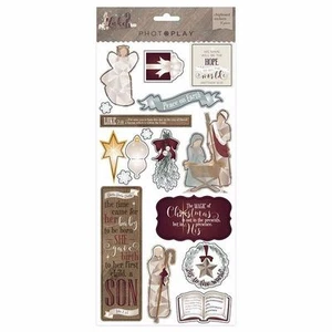 PHOTO PLAY "LUKE 2" CHIPBOARD STICKERS NATIVITY CHRISTMAS SCRAPJACK'S PLACE - Picture 1 of 1