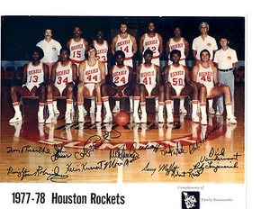 1977 HOUSTON ROCKETS 8X10 TEAM PHOTO  MALONE LUCAS TEXAS  BASKETBALL NBA - Picture 1 of 1