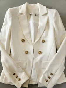 NWD Alice + Olivia Double Breasted Open Blazer Jacket Size 0 Cream - Picture 1 of 17