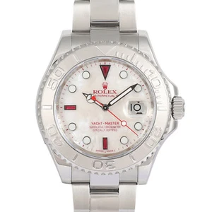 Rolex Yacht-Master 116622 Steel Rolesium 40mm White MOP Ruby/Lume Platinum Bezel - Picture 1 of 9