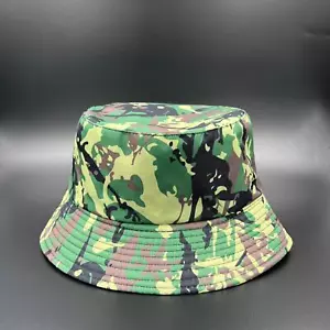 BUCKET HAT GREEN CAMOUFLAGE PATTERN UNISEX UNIQUE SUN STYLE REVERSIBLE FOLDABLE - Picture 1 of 8