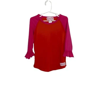 Ruffle Girls Red and Pink Long Sleeve Ruffle Top Shirt. Size 6 Girls - Picture 1 of 6