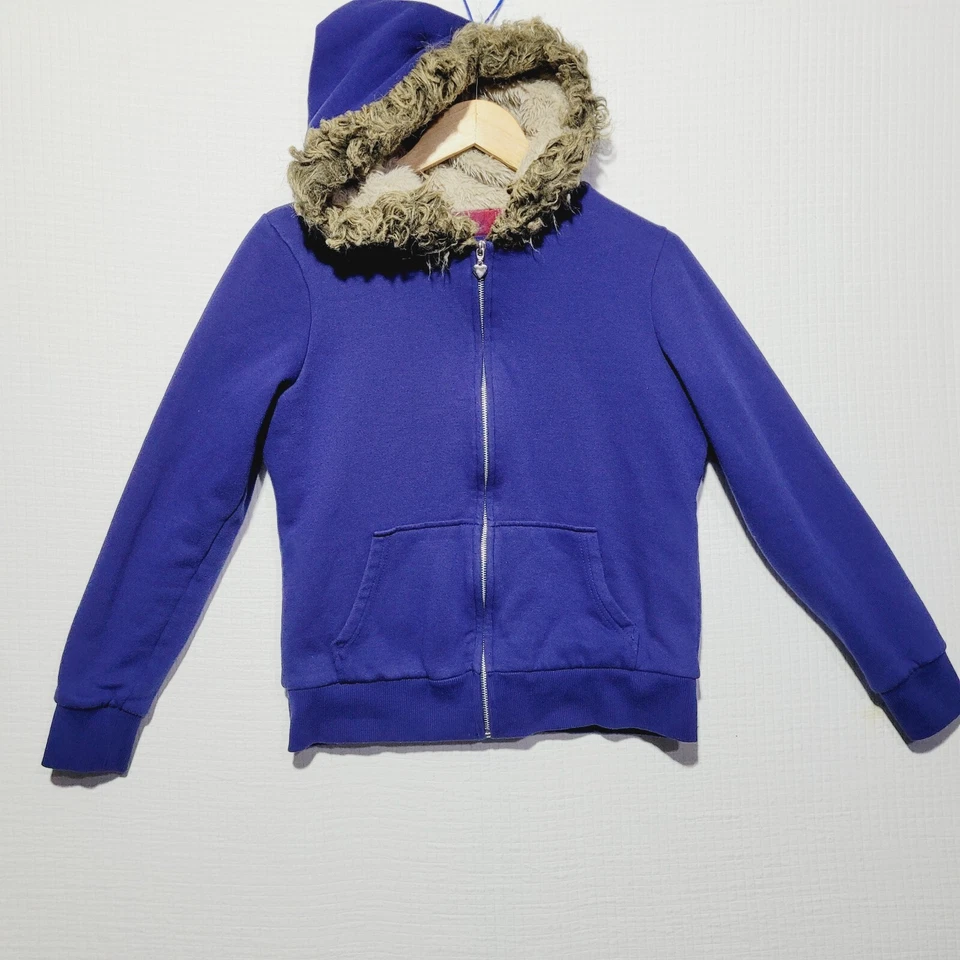 Chaqueta con Capucha Rue 21 Grande Difusa Algodón Poliéster Azul Forrado Franela Foto 1 de 4