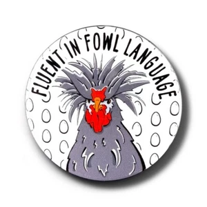 Polish Chicken Fowl Language Funny Pet Portrait Magnet Handmade Gift 3.5" - Picture 1 of 5