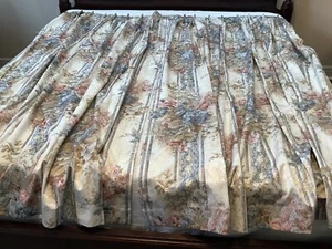 VINTAGE JC PENNEY PINCH PLEAT 2 PANELS Pink & Blue Floral 49 X 80 - Picture 1 of 6