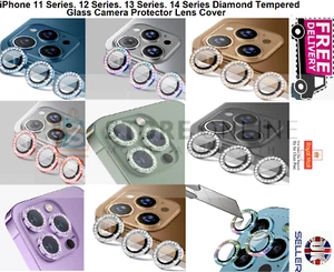 Diamentowe szkło hartowane Ochraniacz aparatu Osłona obiektywu do iPhone 15 14 Pro 13 12 - Zdjęcie 1 z 19