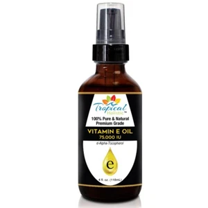 100% Pure & Natural Vitamin E Oil 4oz - 75,000IU - Face, Skin, Hair and Scar - Picture 1 of 6
