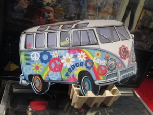 VOLKSWAGEN 23 FENSTER BUS PEACE MAN METALL GEPRÄGT SCHILDER MANN HÖHLE GARAGE LADEN 18  - Bild 1 von 3