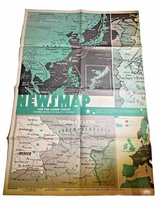 WWII Newsmap April 23, 1945 Armed Service Wall Map & Photos Original Vol IV WAC - Picture 1 of 13