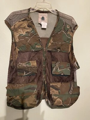 Northwest Territory Camo Vest Mens Large Woodland Duck Hunting Nylon Pockets - Image 1 of 3