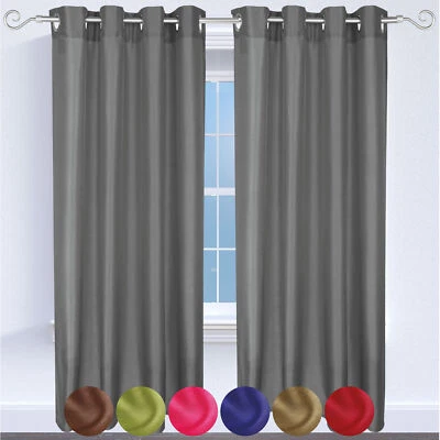 2er Pack Gardine Blickdicht mit Ösen Schal Vorhang Vorhänge Ösenschal Gardinen - Bild 1 von 4