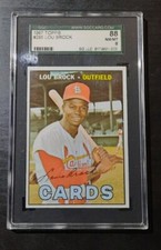 1967 Topps Lou Brock #285 SGC 8 Mint St. Louis Cardinals Vintage Baseball Card 