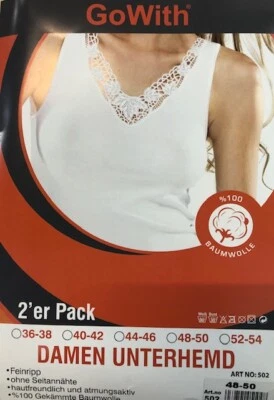 2-4-6-8-10, 12 Stück .Da. Unterhemd schmale, Breite Träger 100 % Baumwolle (Neu) - Bild 1 von 4