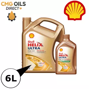 SHELL HELIX ULTRA ECT ACEA C2/C3 0W-30 *FULLY SYNTHETIC* 6L API SN VW504/50700 - Picture 1 of 1