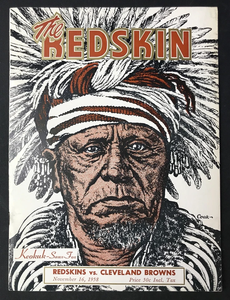 16 de noviembre 1958 Washington Redskins Vs Cleveland Browns Programa Jim Brown ¡2 TD's! Foto 1 de 4