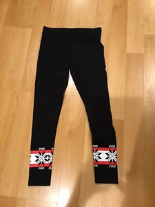 Pink Yoga Victoria Secret Christmas Flat Legging Sz S - Picture 1 of 4