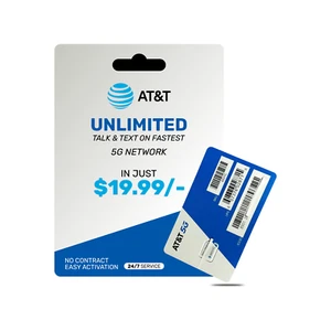 Forfait prépayé AT&T pour appareils débloqués avec appels et textos illimités - Photo 1 sur 3