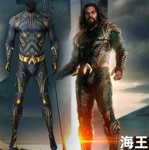Superhero Aquaman Cosplay Uniform Halloween Bodysuit Party Jumpsuit Costume Suit - Picture 1 of 18