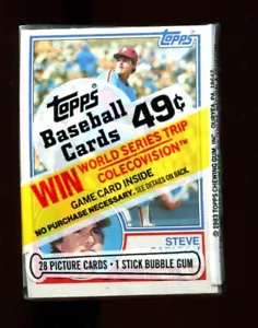 1983 paquete de violonchelo de béisbol Topps sellado Steve Carlton en la parte superior - Imagen 1 de 2