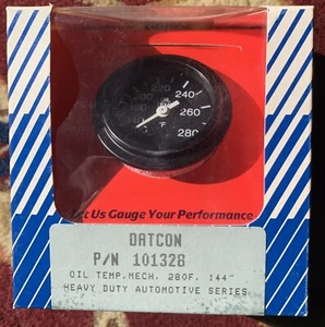 Datcon Oil Temperature Gauge 100-280 F 101328 NOS - Foto 1 di 6