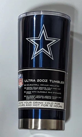 Dallas Cowboys Logo Travel Mug Tumbler Stainless Steel NEW 20 oz ULTRA Cover