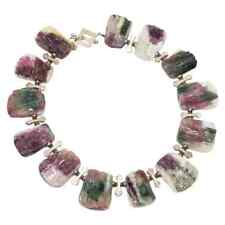Vintage Natural Free-Form Tourmaline Druzy and Sterling Silver Necklace
